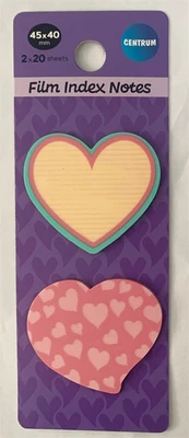89817 Клейкие листки-индексы пластиковые HEART 45x40 мм 20 лист. 2 шт. в упаковке 388503660
