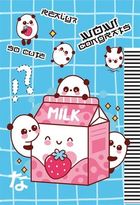 70225 Блокнот "Каваи milk", формат А6, 11х15 см, 56 листов в клетку на скрепке, обложка с гелевым наполнением, глиттер внутри, морозостойкий 1134702699