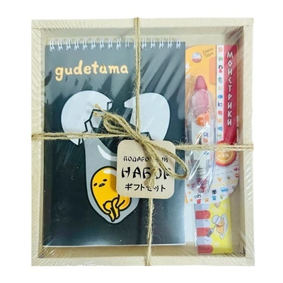 74736 Набор Блокнот Gudetama А5, 60 л+ Корректор-лента для тв-ва+Линейка 20 см в подарочной упаковке 426443393