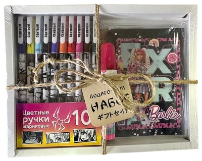74666 Набор Блокнот "Барби", А6, 11х15 см, 56 л+Наб. шар. цв ручек+Ластик сегмент в под упаковке 782229546