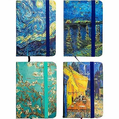 81146 Блокнот А7 Vincent van Gogh в линейку 80 листов в твердом переплете, на резинке, 77г/м2, дизайн в ассортименте, в дисплее 1654247474