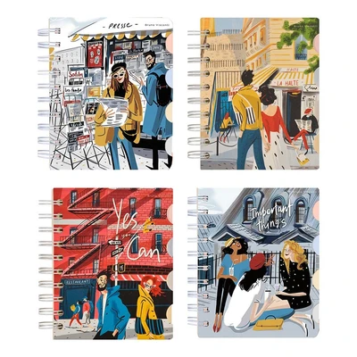 3-568 Записная книжка ART JOURNAL А6, 120 листов на гребне с разделителями (4 вида) 793792638