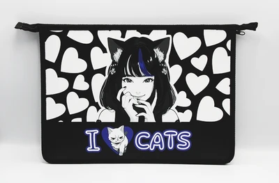 73294 Папка для тетрадей I love cats, формат А4, на молнии 650319665