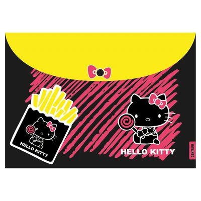 76925 Папка-конверт на кнопке А4, пластик, Hello Kitty, 160 мкм 341472719