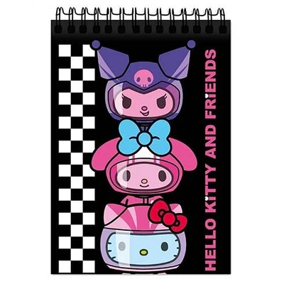 77265 Блокнот "Hello Kitty and friends", формат А6, 60 листов, на гребне, целлюлозный картон 1522729876