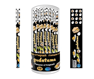 74712 Ручка гелевая со стираемыми чернилами Gudetama, игольчатый стержень, цвет чернил синий, 0,5 мм, в друме 1106726758