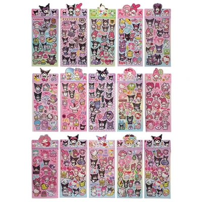 75813 Лазерные наклейки (голография) Sanrio Kuromi и друзья 10*24 см, микс 15 листов 740478284