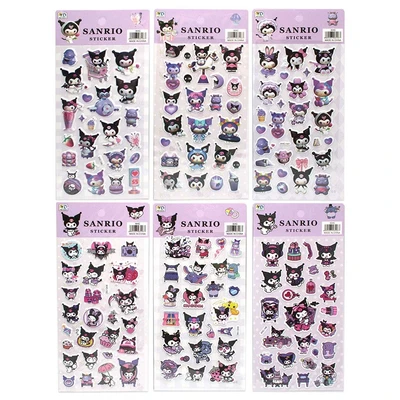 75803 3D наклейки Sanrio Kuromi 10*22 см, 6 дизайнов в ассортименте 1592111270