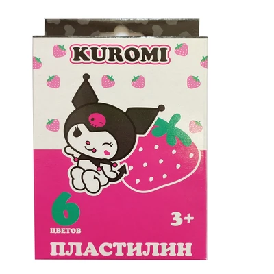 71955 Пластилин 6 цветов Kuromi, 120 гр, стека пластиковая, картонная упаковка с европодвесом 1938269418