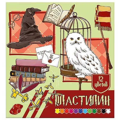 77340 Пластилин 12 цветов Школа Магии, 240 гр, стека пластиковая, картонная упаковка 2026128441
