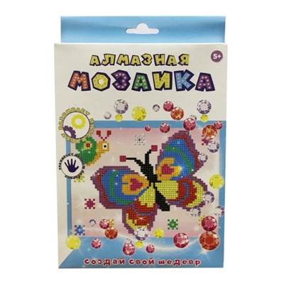 90781 Алмазная мозаика Бабочка, 20*15 см (частичное заполнение) 667320236