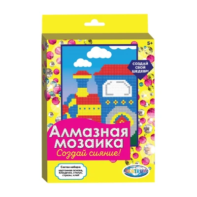 87960 Алмазная мозаика Паровоз, 20*15 см (частичное заполнение) 2045948412