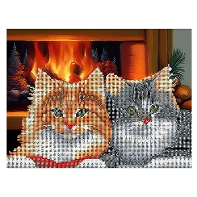 73525 Алмазная мозаика Кошечки (частичное заполнение), 40*50 см, упак ПВХ коробка с цв вкладкой 292753880