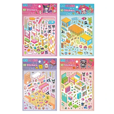 78068 Набор наклеек 3d ROOM BOX "Куроми и друзья", микс 12 видов 1705328912
