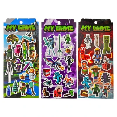 78607 3D наклейки My game 10*22 см, 3 дизайна в ассортименте 949512698
