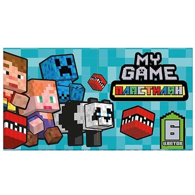 77376 Пластилин 6 цветов My Game, 120 гр, стека пластиковая, в термоусадке, картонная упаковка 370005042