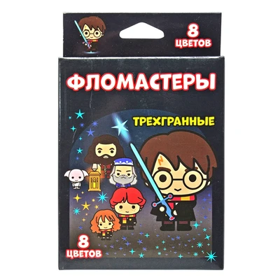78287 Фломастеры трехгранные "Школа магии" 8 цв., в картонной упаковке с европодвесом 1983312805