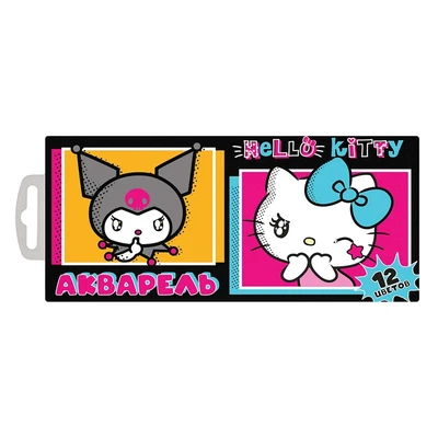 78128 Акварель медовая "Hello Kitty&friends", 12 цветов б/к, картонная упаковка, европодвес 1420929145