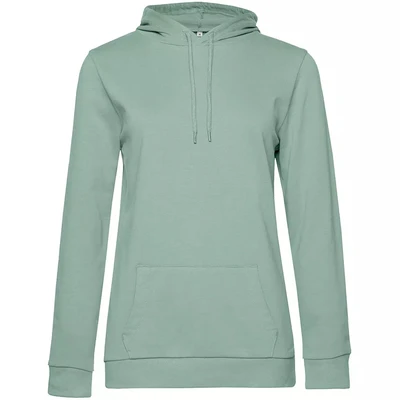 Толстовка с капюшоном женская Hoodie, серо-зеленая 1969392692