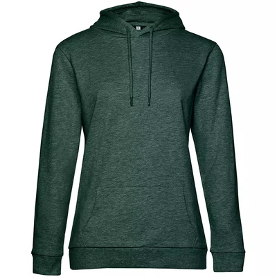 Толстовка с капюшоном женская Hoodie, темно-зеленый меланж 738614418
