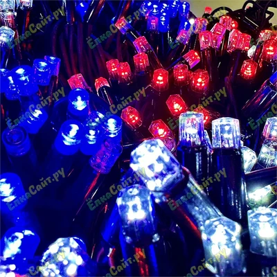 Комплект освещения на Елку 3 м. Премиум Красный/Белый/Синий 600 led ЕлкаСайт 1591054026