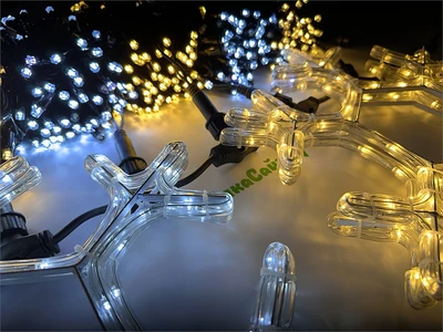 Комплект освещения на Елку 7 м. Кристалл 1700 led, 18 Снежинок 40 см. ЕлкаСайт 1269426013