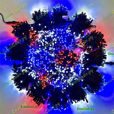 Комплект освещения на Елку 8 м. Классик Красный/Белый/Синий 2200 led ЕлкаСайт 429193111
