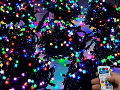 Комплект освещения на Елку 5 м. Хамелеон SMART RGB, 800 led, пульт, черный каучук, 24V ЕлкаСайт 828154203