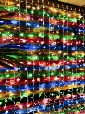 Светодиодный занавес уличный 2x10м. 1700 диодов Мульти RGB статика, белый каучук, IP65 - 21710Bm ЕлкаСайт 1789493334