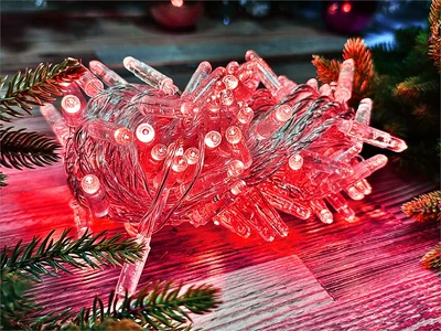 Гирлянда нить уличная 10м. 100 красных диодов с мерцанием, прозрачный силикон, 24V, IP65 - CMR 205-519Trf CEIMAR 1121958856