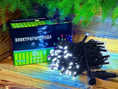 Гирлянда нить уличная 8м. 80 белых диодов статика, черный каучук, IP65 - XM109Hw CEIMAR 1752822885