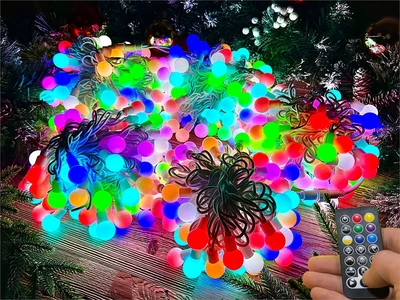 Гирлянда нить уличная 50 м. 400 диодов SMART RGB (шар 2,3 см.), пульт, белый каучук, IP65 - 50-Q525B CEIMAR 378982802