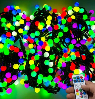 Гирлянда нить уличная 60 м. 480 диодов SMART RGB (шар 2,3 см.), пульт, черный каучук, IP65 - 60-Q523H CEIMAR 1340020060