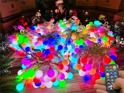 Гирлянда нить уличная 80 м. 640 диодов SMART RGB (шар 2,3 см.), пульт, белый каучук, IP65 - 80-Q525B CEIMAR 1378056130