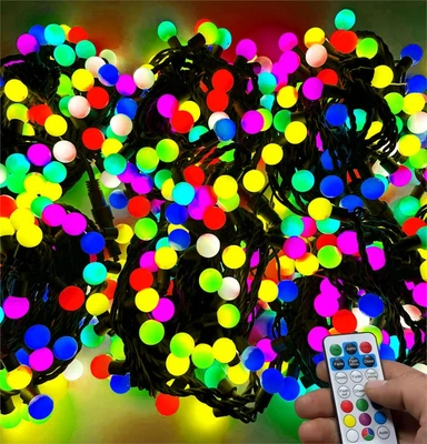 Гирлянда нить уличная 20 м. 100 диодов SMART RGB (шар 3,8 см.), пульт, черный каучук - 20-3757 H IP65 LEON LED (LIGHT) 1905152563