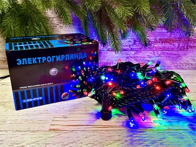 Гирлянда нить уличная 10м. 100 диодов Хамелеон RG/RB, черный каучук, 24V, IP65 - CMR 023-601Hrg/rb CEIMAR 543423