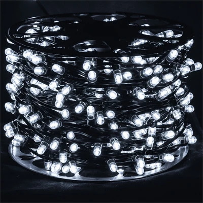 Гирлянда Нить Клип Лайт 100м. 666 белых LED диодов статика, зеленый пвх 12V-BK IP65 МДМ+ 1683538697