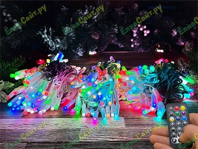 Гирлянда нить уличная 30м. 300 диодов SMART RGB, пульт, белый каучук - N30-100521B IP65 CEIMAR 1894446794