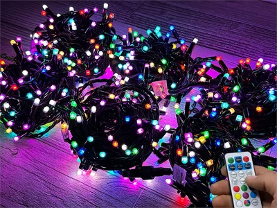 Гирлянда нить уличная 60м. 600 диодов SMART RGB, пульт, черный каучук, 24V - N60-205-721H SM IP65 CEIMAR 1721203517