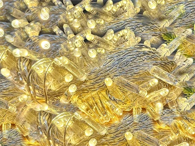 Гирлянда нить уличная 30м. 300 теплых диодов с мерцанием, прозрачный силикон, 24V, IP65 - 30-205-519Twwf CEIMAR 1756112674