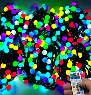 Гирлянда нить уличная 70 м. 420 диодов SMART RGB (шар 3,0 см.), пульт, черный каучук - 70-3767 H IP65 LEON LED (LIGHT) 1862446473