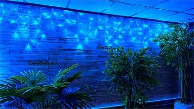 Светодиодная бахрома уличная 27x0.6м. 1080 синих диодов, с мерцанием, пульт ДУ, белый каучук - IP-BT10804565b IP65 CEIMAR 385580945