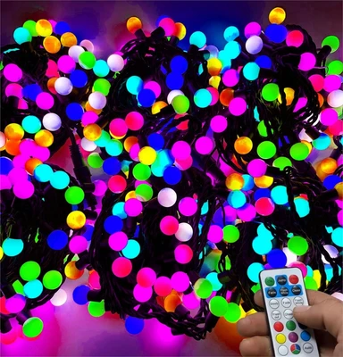 Гирлянда нить уличная 60 м. 300 диодов SMART RGB (шар 3,8 см.), пульт, черный каучук - 60-3757 H IP65 LEON LED (LIGHT) 29974598