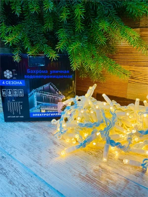 Светодиодная бахрома уличная 3x0.6м. 160 теплых диодов статика, белый каучук, IP65 - IP-B1604565ww CEIMAR 533719439