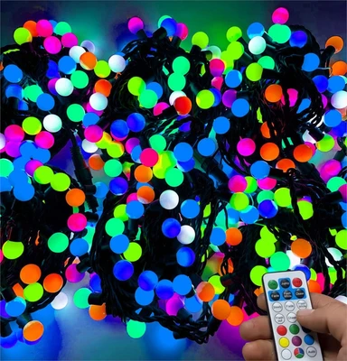 Гирлянда нить уличная 90 м. 450 диодов SMART RGB (шар 3,8 см.), пульт, черный каучук - 90-3757 H IP65 LEON LED (LIGHT) 764673866