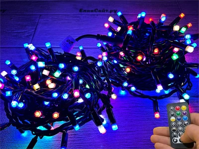 Гирлянда нить уличная 20м. 200 диодов SMART RGB, пульт, черный каучук - N20-100522H IP65 CEIMAR 378207337