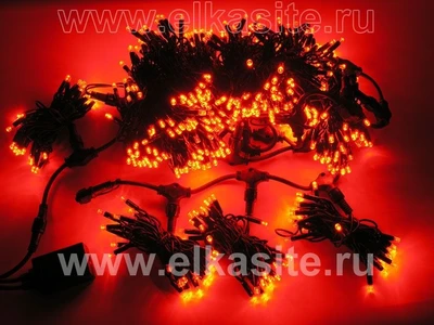 Светодиодный занавес уличный 2.5x3м, 600 красных L/LED - 0600-8EP-R IP65 390772769