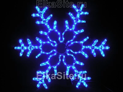 Светодиодная снежинка 80см. (дюралайт синий с мерцанием) - 7081BF LEON LED (LIGHT) 638542989