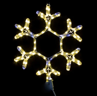 Светодиодная снежинка 40см. (теплый дюралайт с мерцанием) - 7043 WWF IP65 LEON LED (LIGHT) 590269725