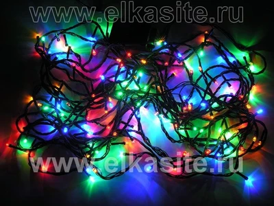 Гирлянда нить 11м. 140 разноцветных диодов, черный пвх - LN-140L-RGB-BK LEON LED (LIGHT) 1107210251